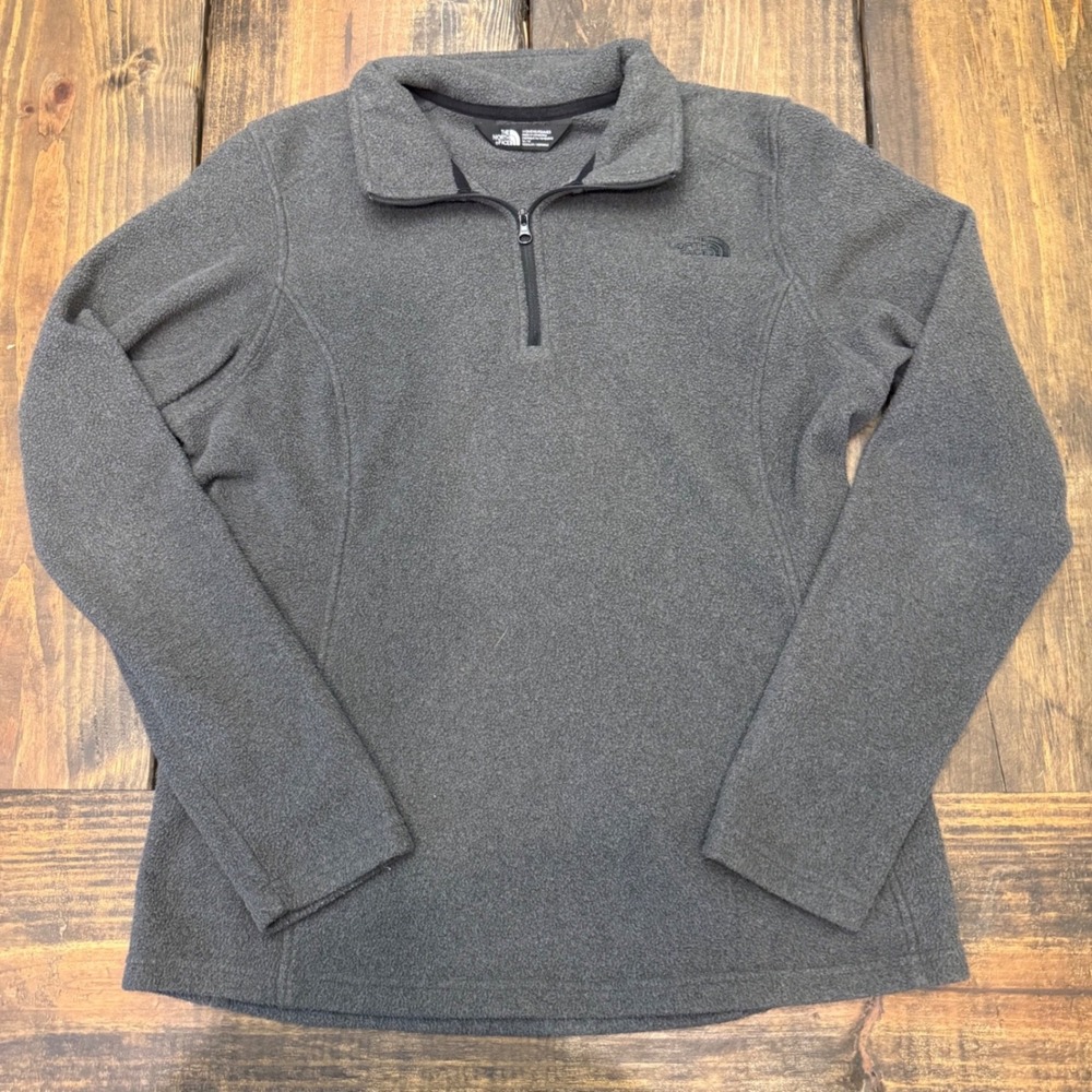 The North Face Womens TKA 100 Glacier Quarter Zip Fleece Pullover‎ Gray Medium